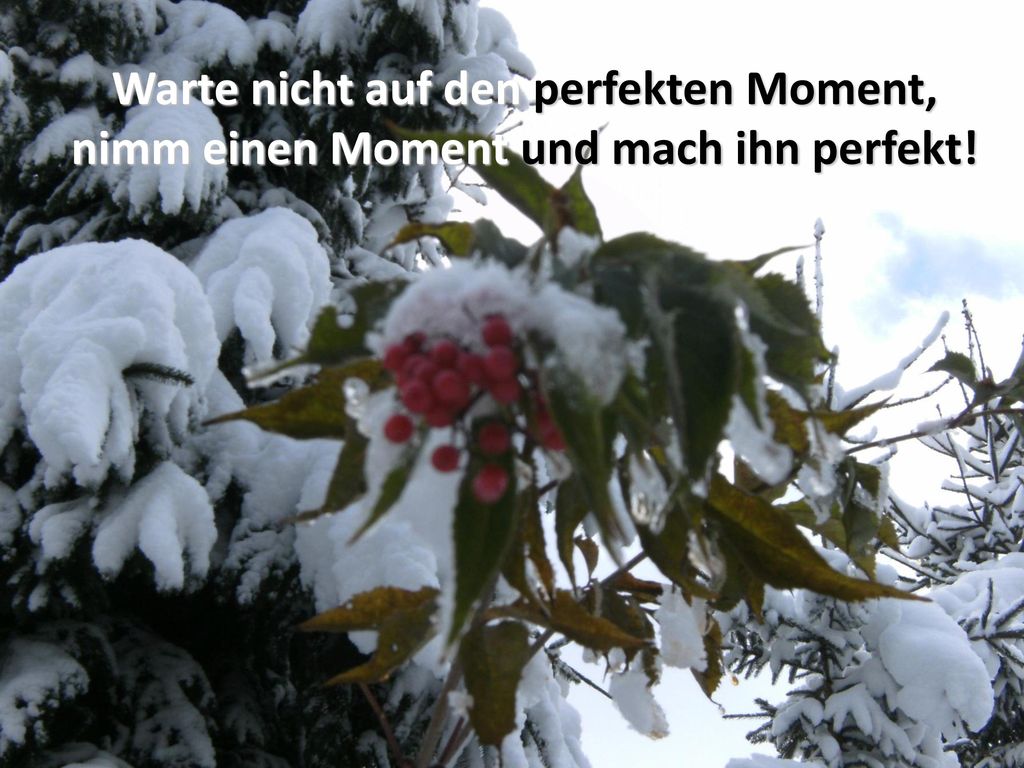 Warte nicht auf den perfekten Moment, nimm einen Moment und mach ihn perfekt!