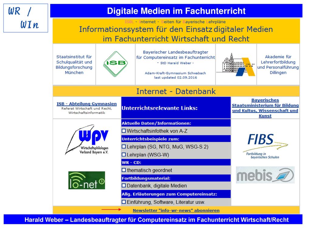 Harald Weber – Landesbeauftragter für Computereinsatz im Fachunterricht Wirtschaft/Recht