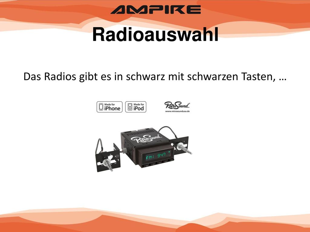 Das Radios gibt es in schwarz mit schwarzen Tasten, …