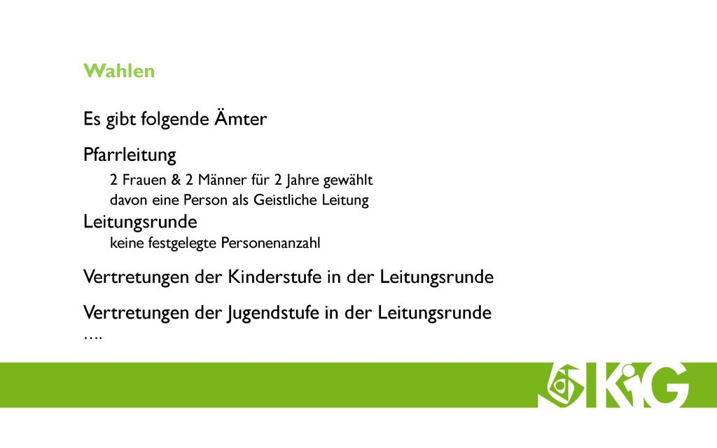 2 Frauen & 2 Männer für 2 Jahre gewählt Leitungsrunde