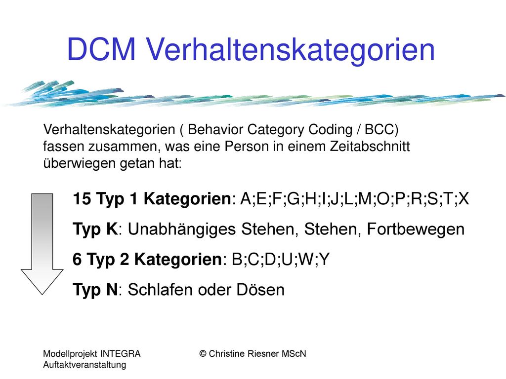 DCM Verhaltenskategorien