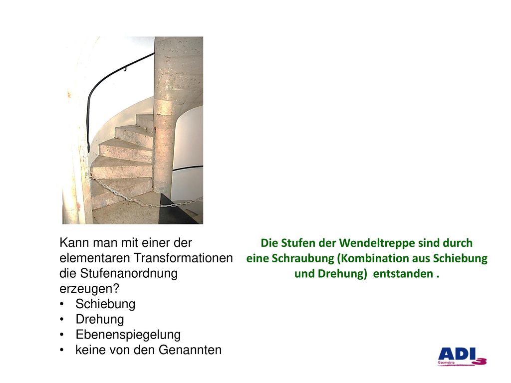 Kann man mit einer der elementaren Transformationen die Stufenanordnung erzeugen