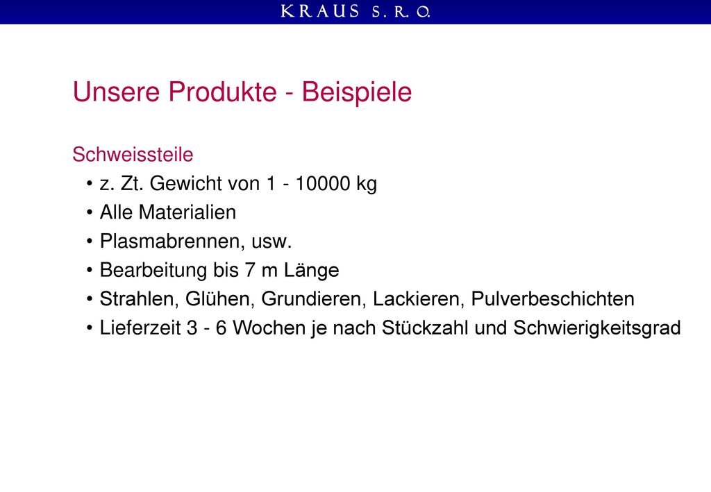 Unsere Produkte - Beispiele