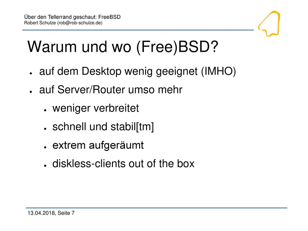 Warum und wo (Free)BSD auf dem Desktop wenig geeignet (IMHO)