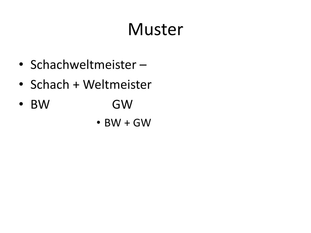 Muster Schachweltmeister – Schach + Weltmeister BW GW BW + GW