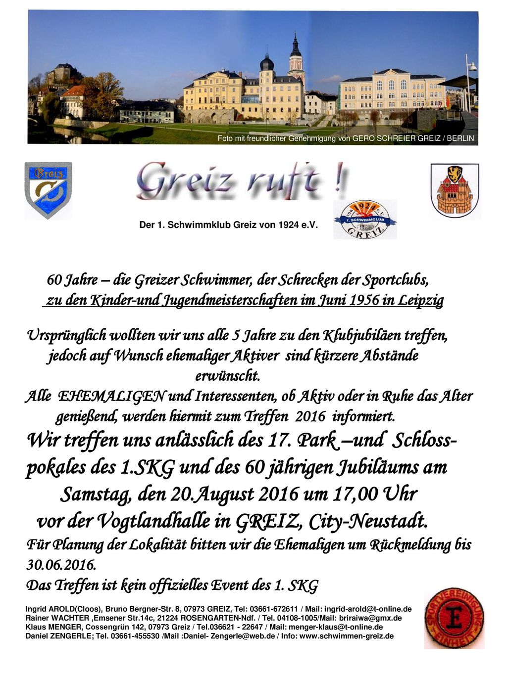 Samstag, den 20.August 2016 um 17,00 Uhr