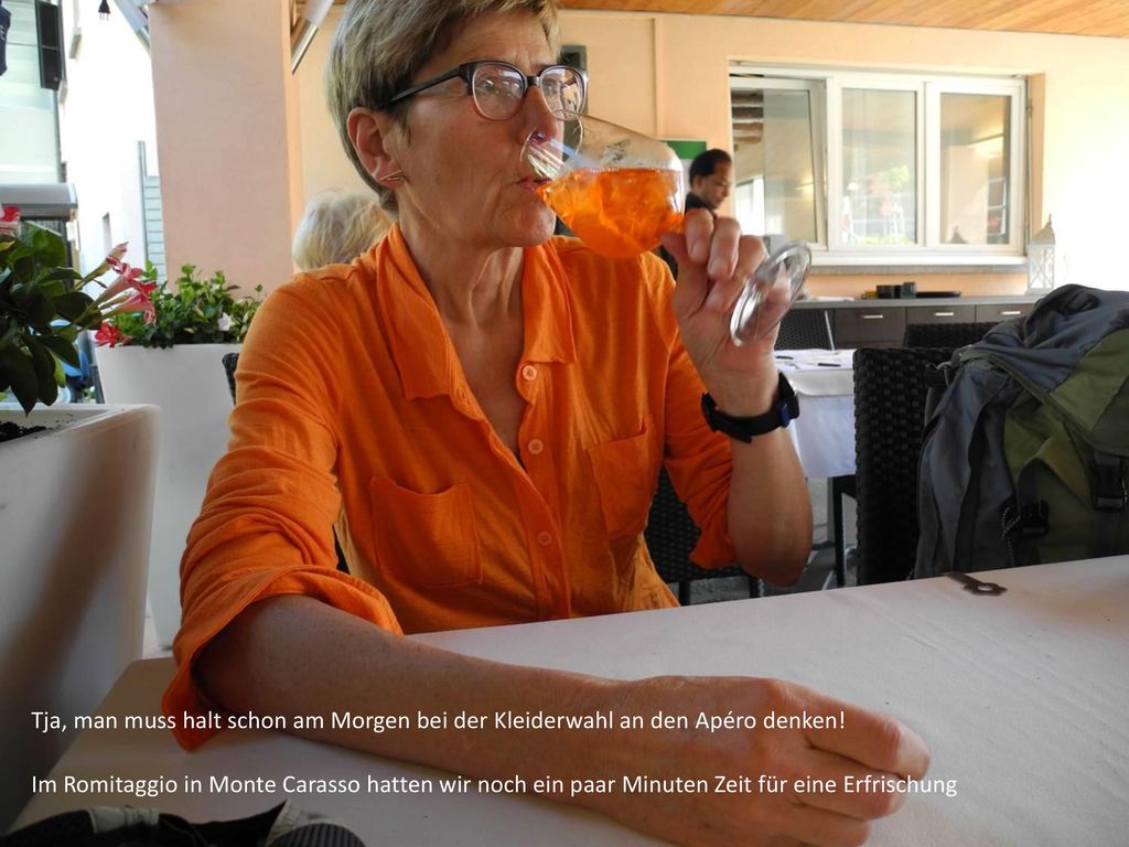 Tja, man muss halt schon am Morgen bei der Kleiderwahl an den Apéro denken!