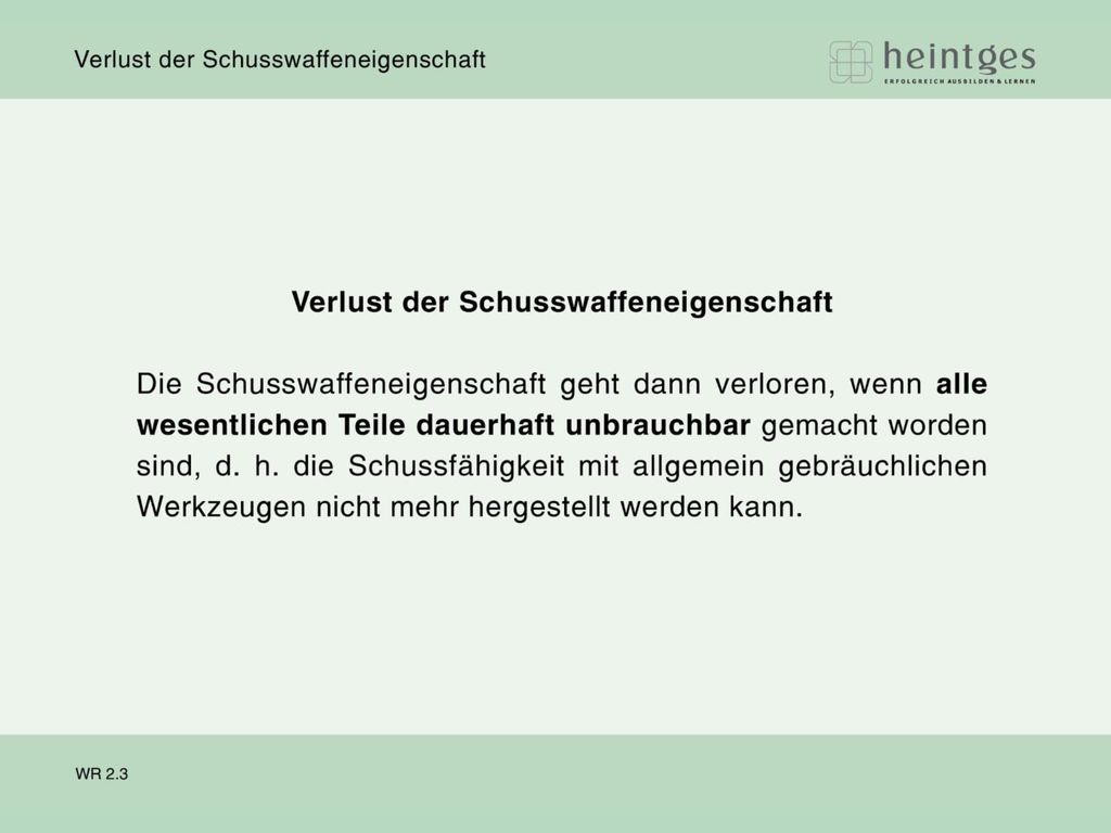 Findet das Waffenrecht auch für die Anwendung von Gas- und Schreckschusswaffen Anwendung