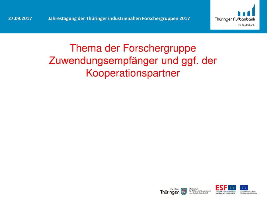 Jahrestagung der Thüringer industrienahen Forschergruppen 2017