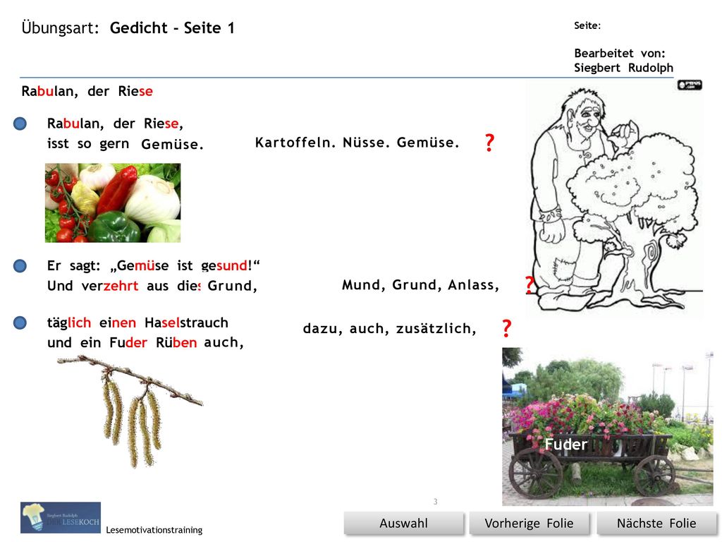 Gedicht - Seite 1 Fuder Rabulan, der Riese Rabulan, der Riese,