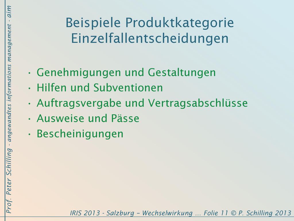 Beispiele Produktkategorie Einzelfallentscheidungen