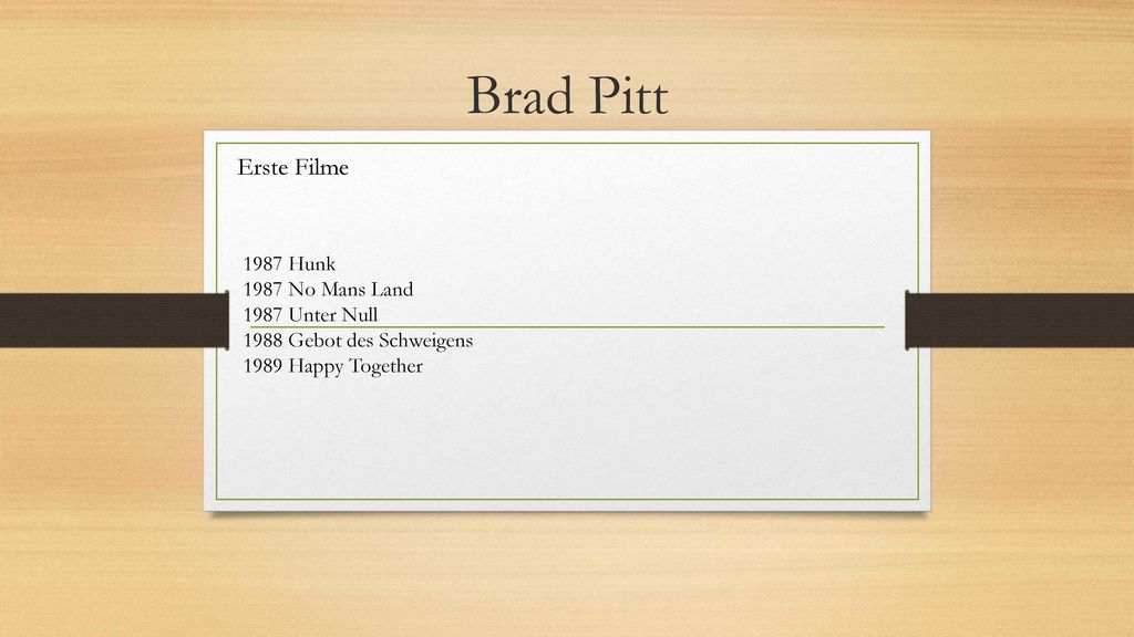 Brad Pitt Erste Filme 1987 Hunk 1987 No Mans Land 1987 Unter Null