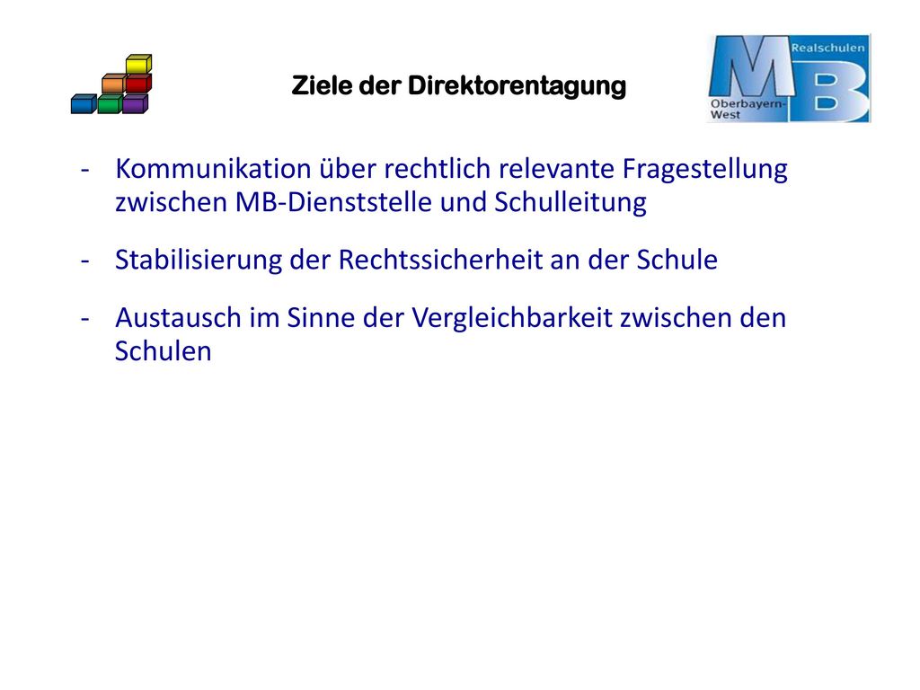 Ziele der Direktorentagung