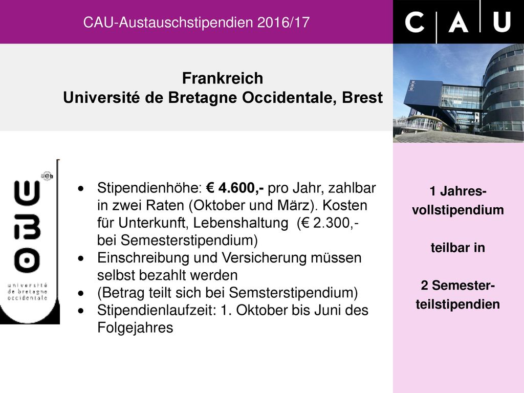 Frankreich Université de Bretagne Occidentale, Brest