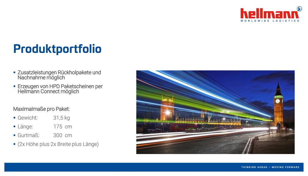 Produktportfolio Zusatzleistungen Rückholpakete und Nachnahme möglich
