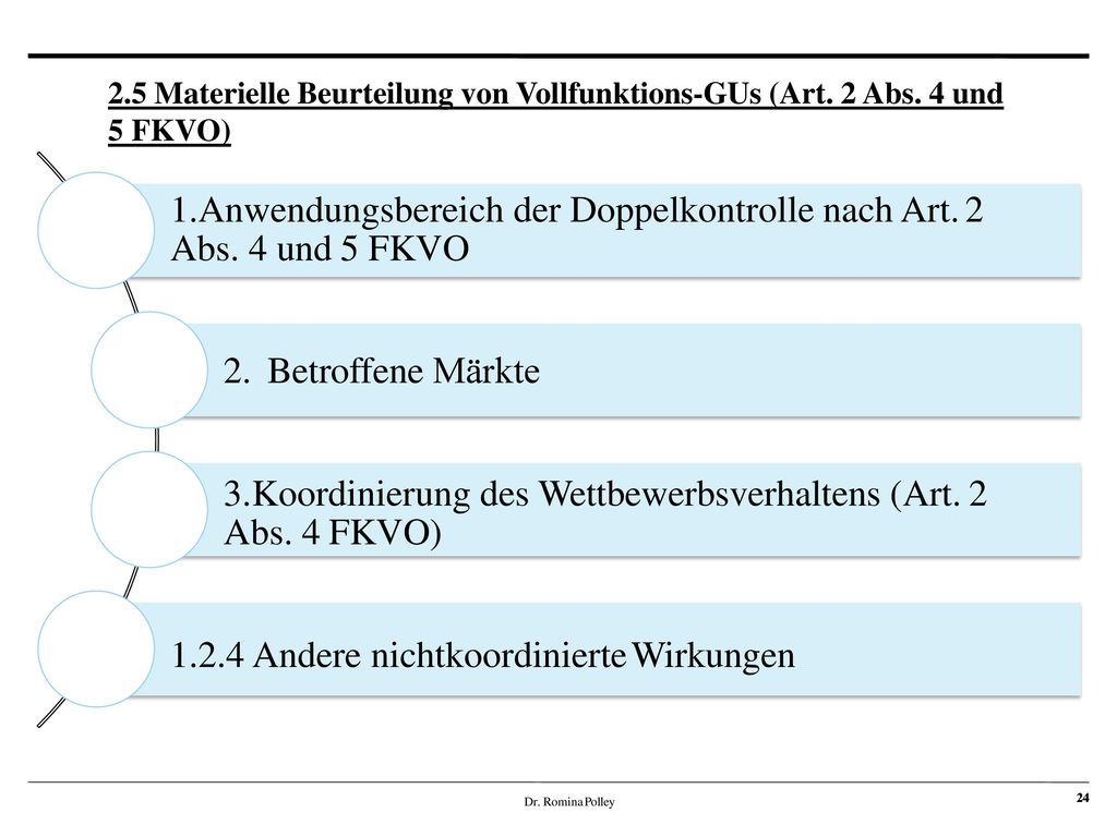 Anwendungsbereich der Doppelkontrolle nach Art. 2 Abs. 4 und 5 FKVO