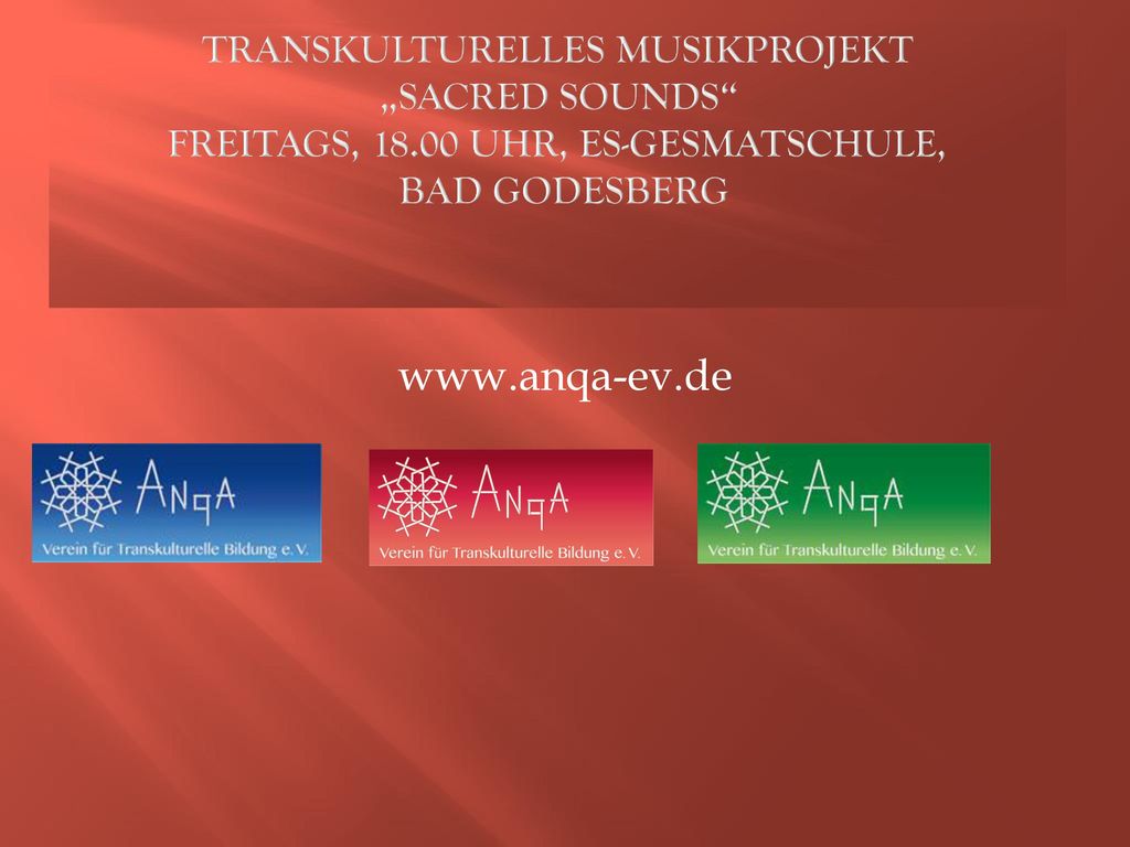 Transkulturelles Musikprojekt „Sacred Sounds freitags, 18