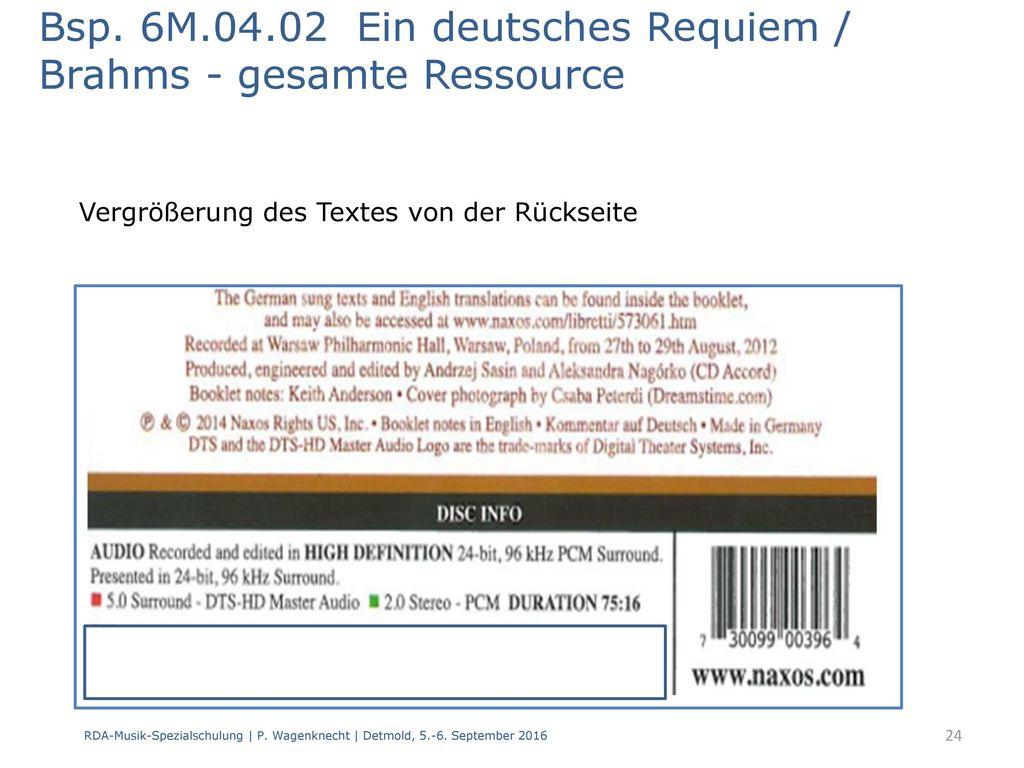 Bsp. 6M Ein deutsches Requiem / Brahms - gesamte Ressource