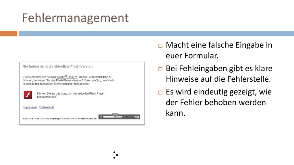 Seite strukturiert Einzelne Bereiche einer Unterseite sind über HTML- Überschriften oder ARIA- Orientierungspunkte erreichbar.