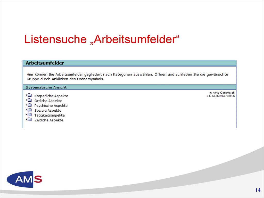 Listensuche „Schlagwortsuche