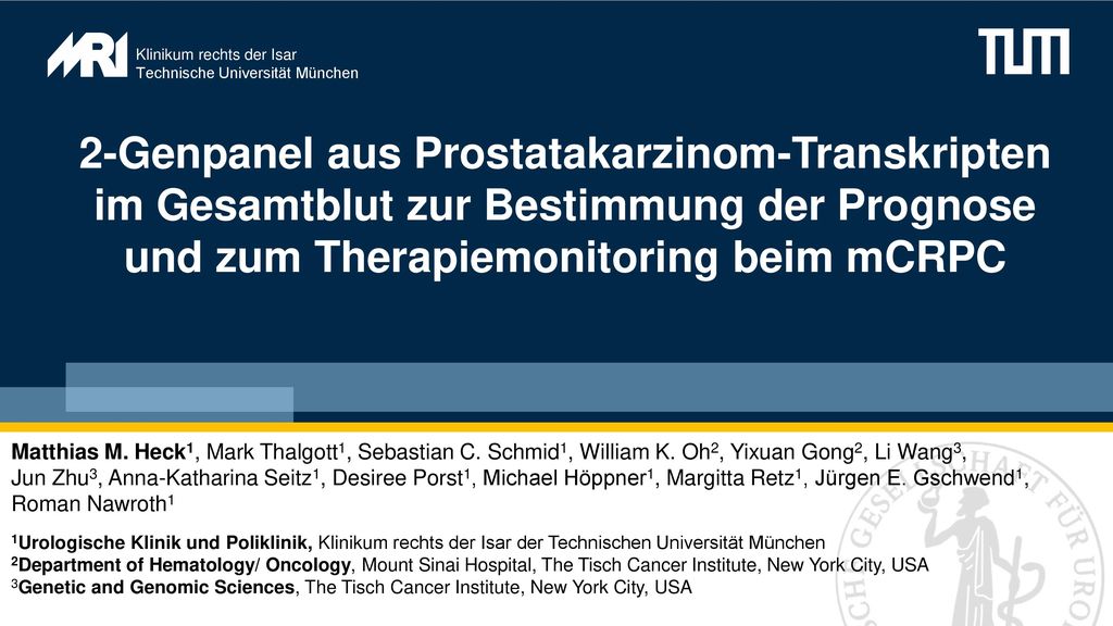 2-Genpanel aus Prostatakarzinom-Transkripten im Gesamtblut zur Bestimmung der Prognose und zum Therapiemonitoring beim mCRPC
