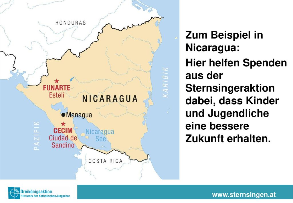 Zum Beispiel in Nicaragua: Hier helfen Spenden aus der Sternsingeraktion dabei, dass Kinder und Jugendliche eine bessere Zukunft erhalten.