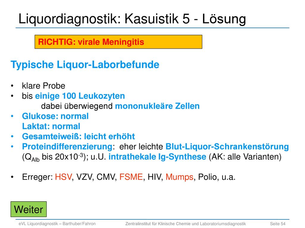 klinisch-chemischen Liquordiagnostik - ppt herunterladen