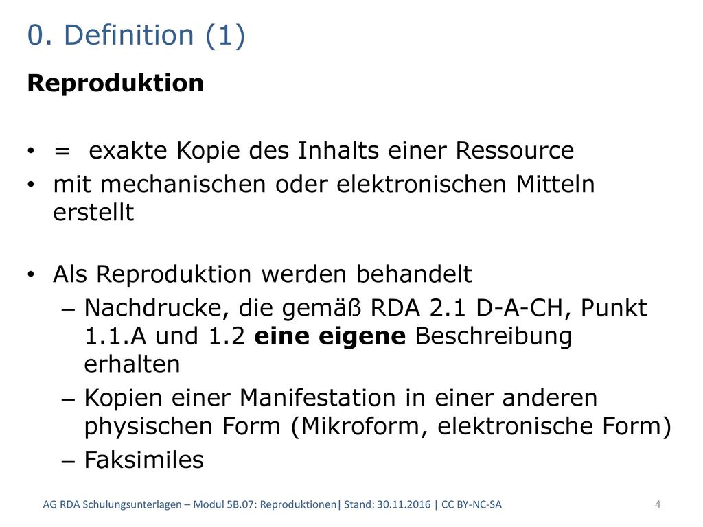 0. Definition (1) Reproduktion