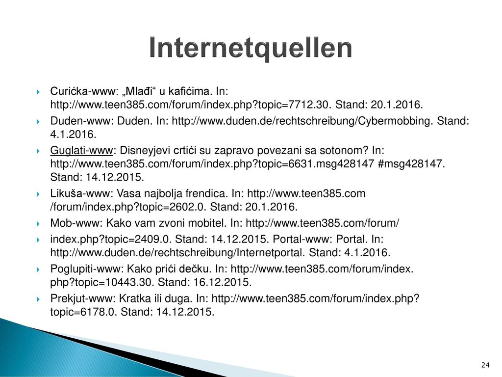 Internetquellen Curićka-www: „Mlađi u kafićima. In:   topic= Stand: