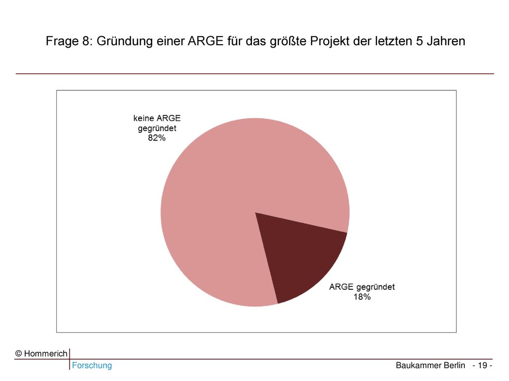 Frage 8: Gründung einer ARGE für das größte Projekt der letzten 5 Jahren