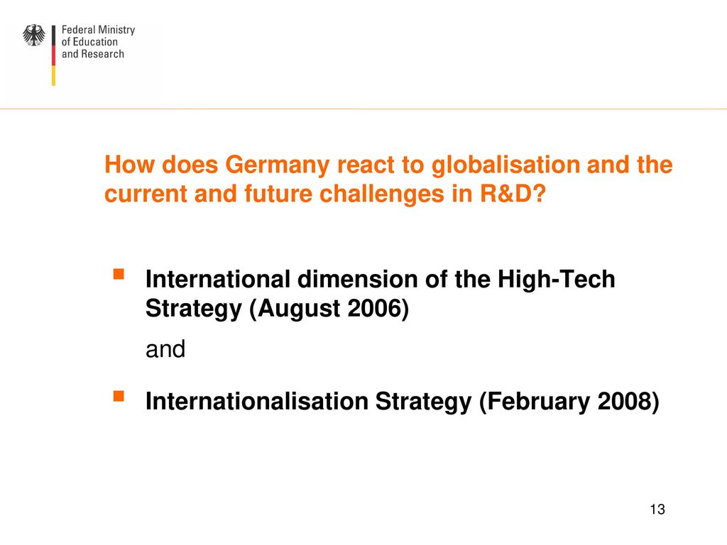 How does Germany react to globalisation and the current and future challenges in R&D