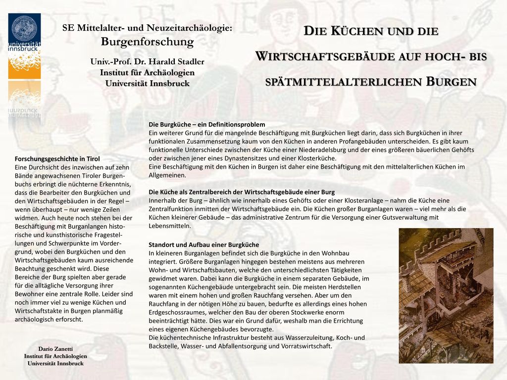 Die Küchen und die Wirtschaftsgebäude auf hoch- bis spätmittelalterlichen Burgen