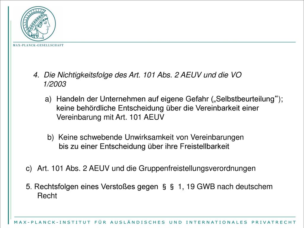 4. Die Nichtigkeitsfolge des Art. 101 Abs. 2 AEUV und die VO 1/2003