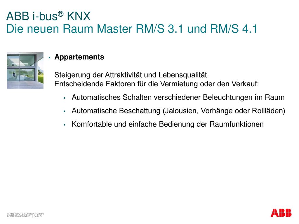 ABB i-bus® KNX Die neuen Raum Master RM/S 3.1 und RM/S 4.1
