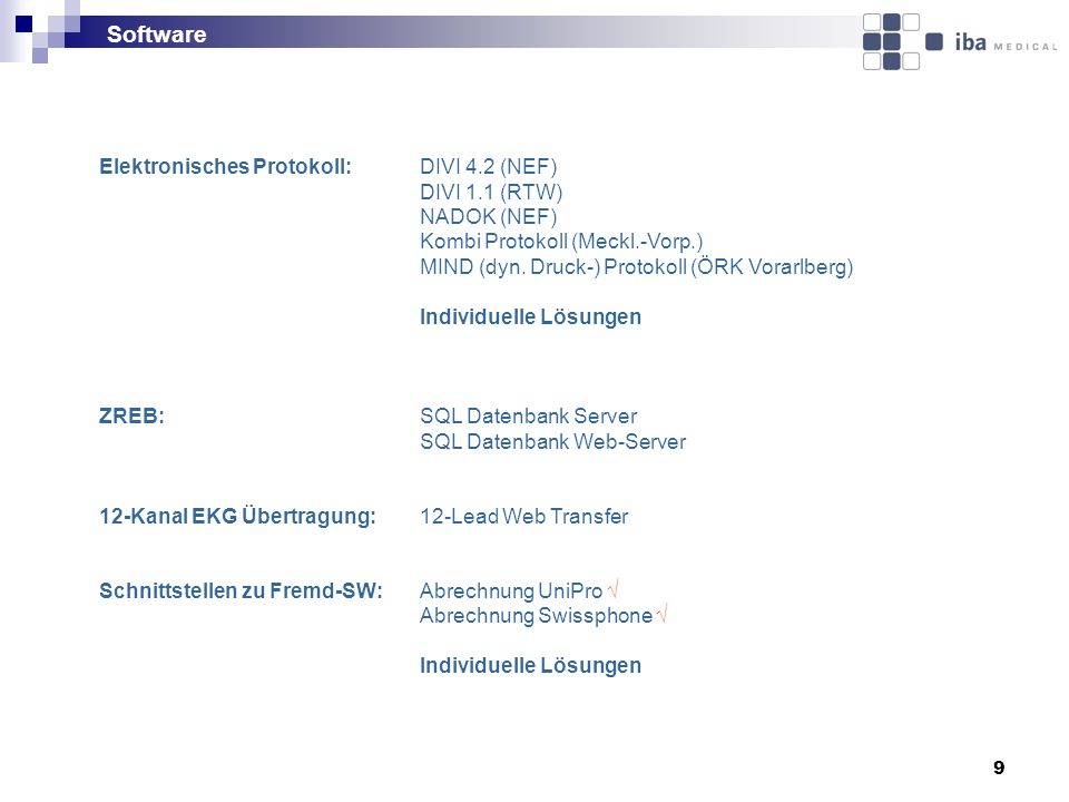 Software Elektronisches Protokoll: DIVI 4.2 (NEF) DIVI 1.1 (RTW)