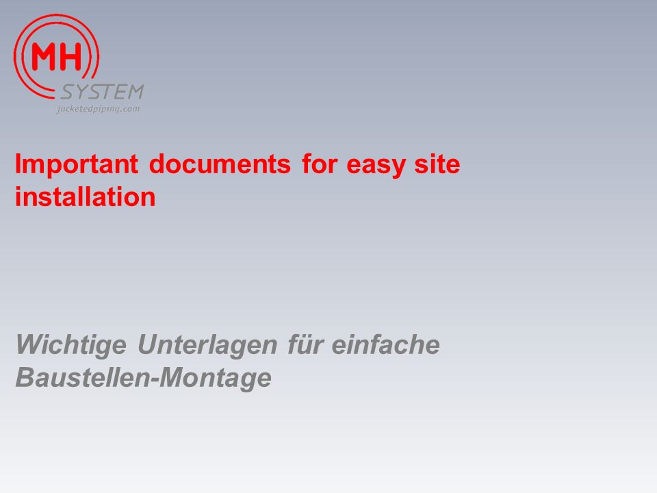 Important documents for easy site installation