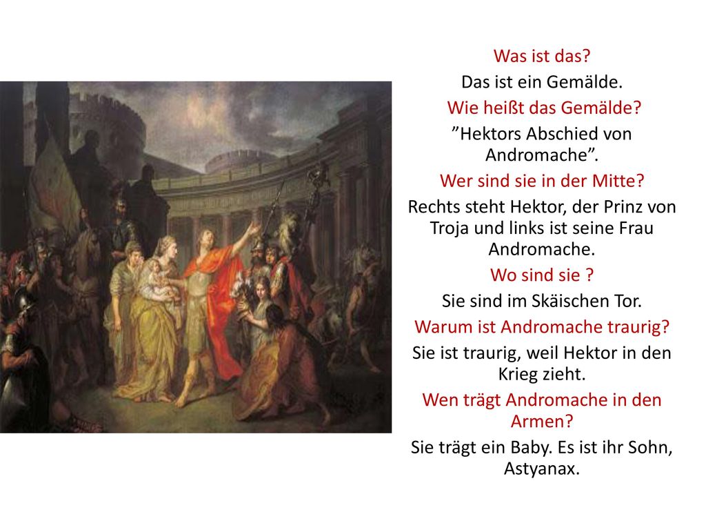 Hektors Abschied von Andromache . Wer sind sie in der Mitte