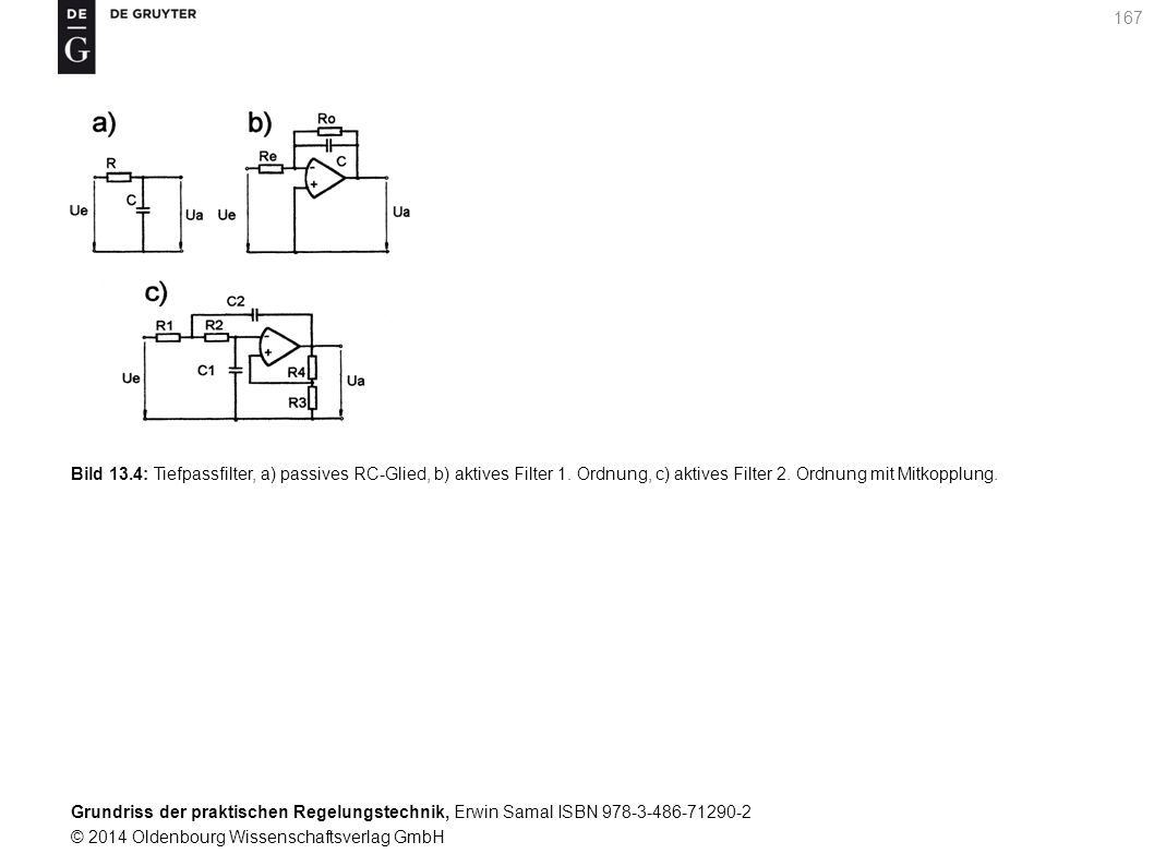 Bild 13. 4: Tiefpassfilter, a) passives RC-Glied, b) aktives Filter 1
