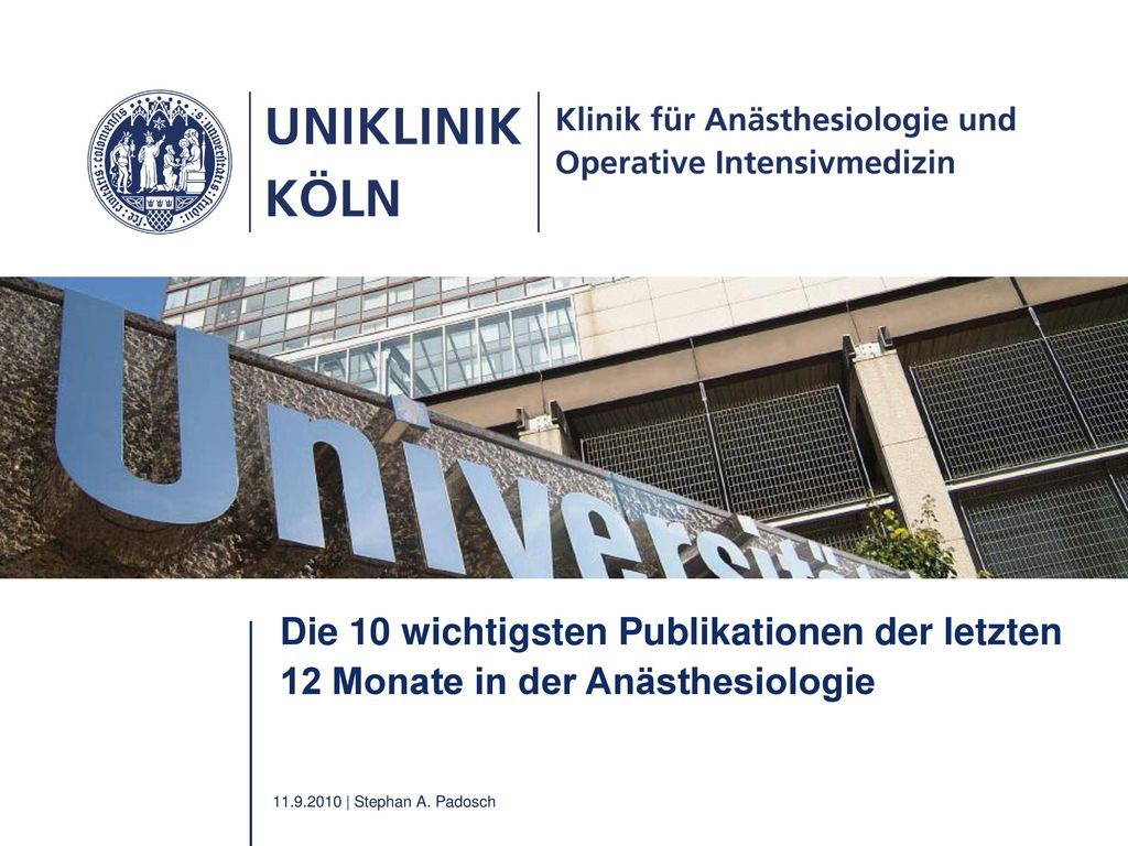 Die 10 wichtigsten Publikationen der letzten 12 Monate in der Anästhesiologie