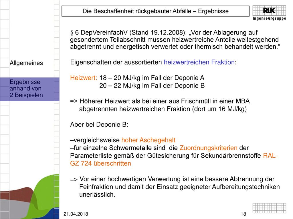 § 6 DepVereinfachV (Stand ): „Vor der Ablagerung auf