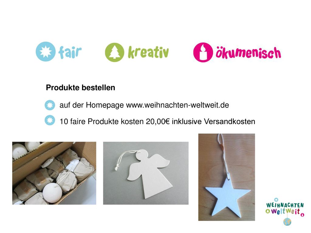 Produkte bestellen auf der Homepage