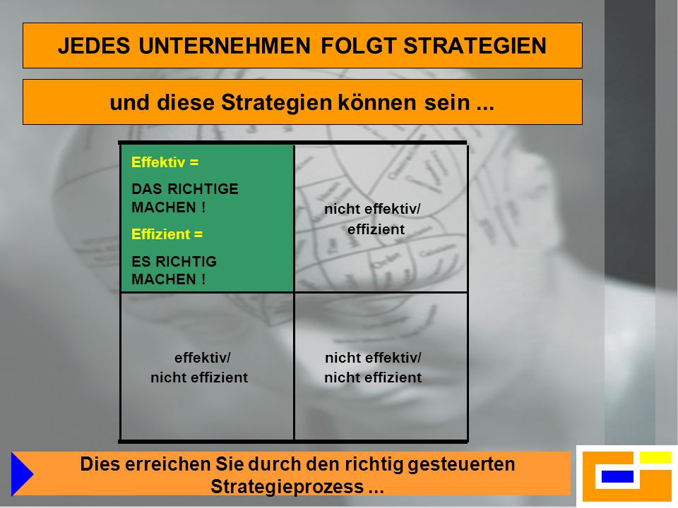 JEDES UNTERNEHMEN FOLGT STRATEGIEN