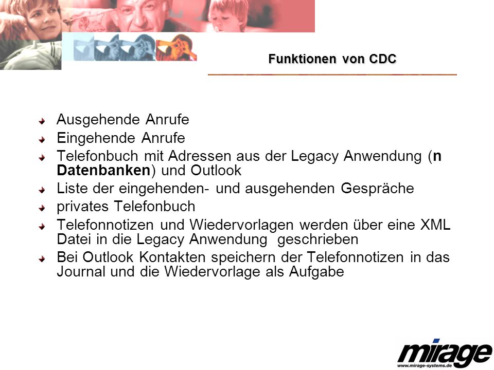 Liste der eingehenden- und ausgehenden Gespräche privates Telefonbuch