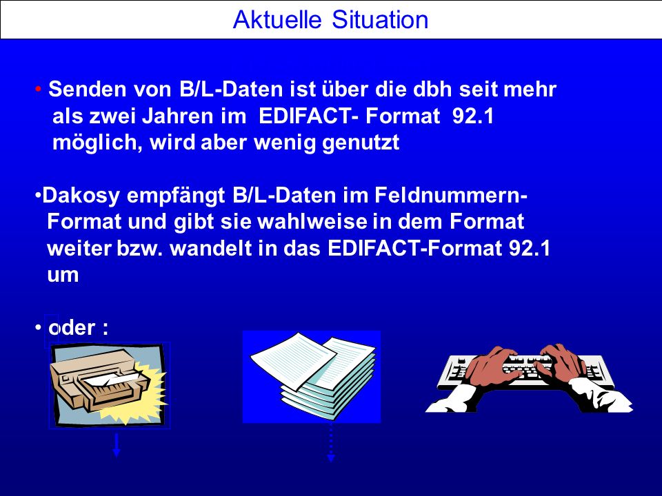 Aktuelle Situation EDI-Schnittstellen