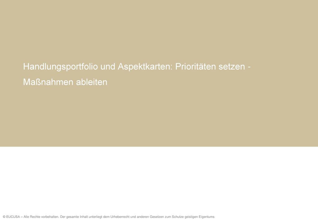Handlungsportfolio und Aspektkarten: Prioritäten setzen - Maßnahmen ableiten