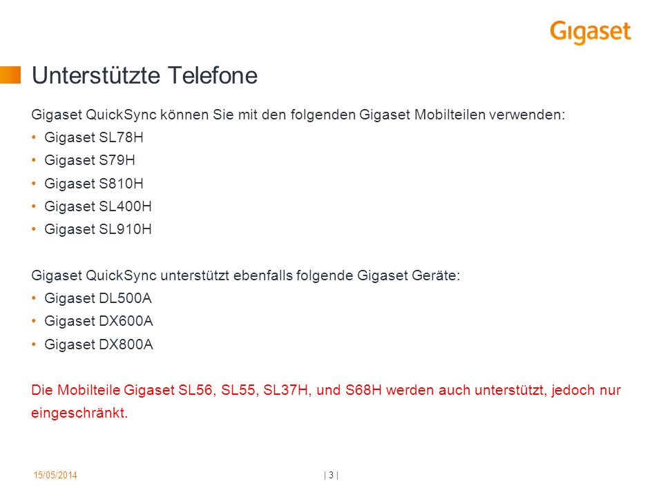 Unterstützte Telefone