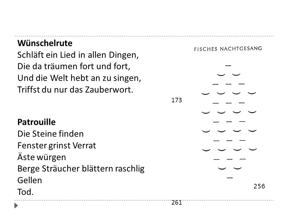 Schläft ein Lied in allen Dingen, Die da träumen fort und fort,