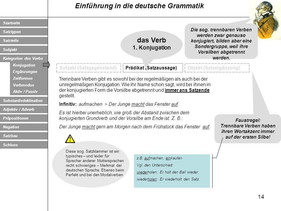 Trennbare Verben haben ihren Wortakzent immer auf der ersten Silbe!