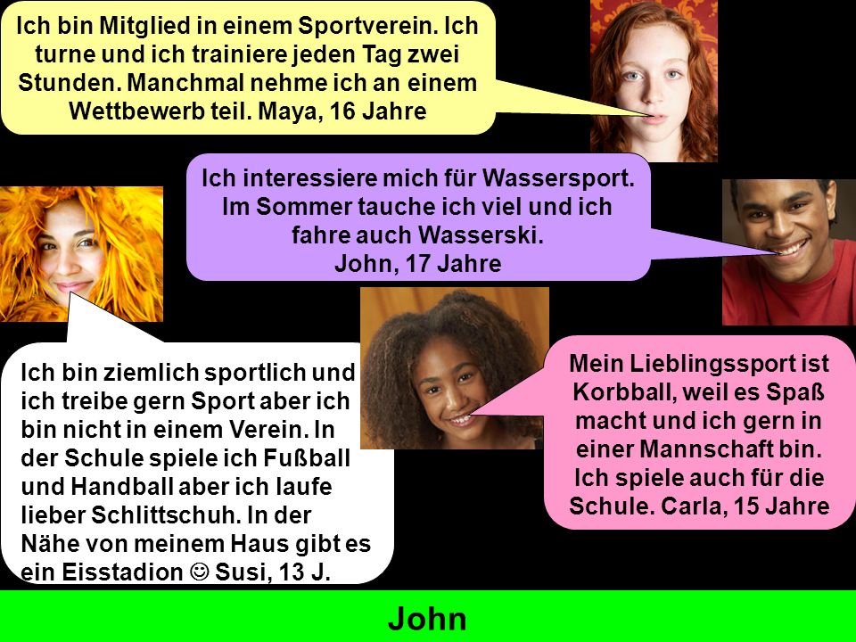 Wer findet Sport gut, ist aber nicht in einem Club Carla