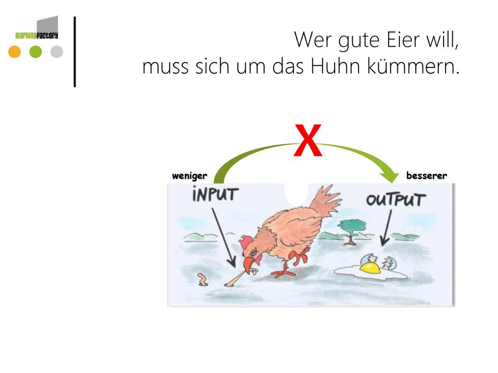 Wer gute Eier will, muss sich um das Huhn kümmern.